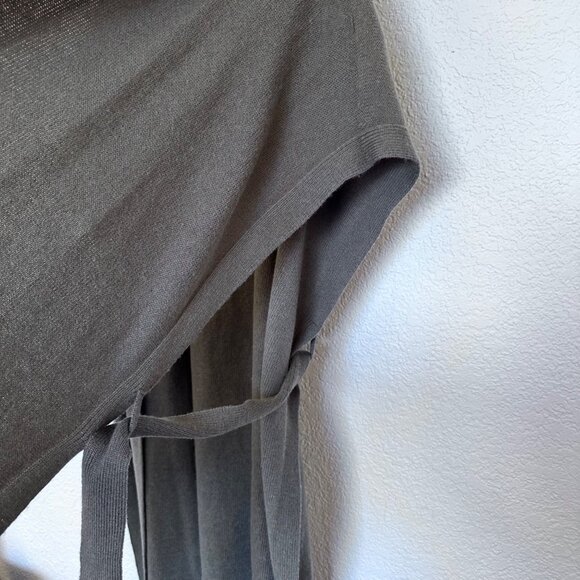 Athleta 100% Wool Daydream Knit Wrap Sweater Hooded One Size Gray Casual Warm - Picture 7 of 11